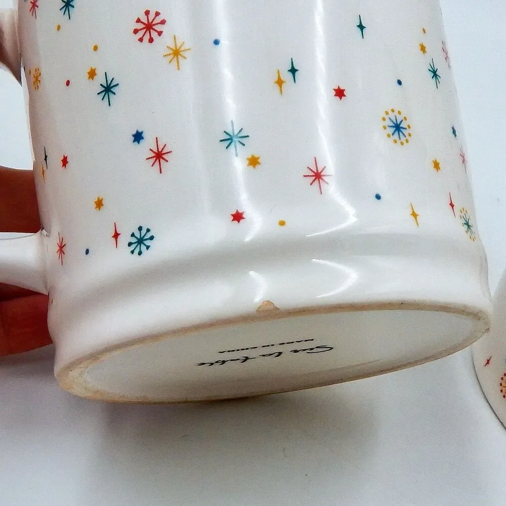 SUR LA TABLE Nutcracker Snowflake Coffee Mug Christmas Hot Chocolate 17.8 oz S/2